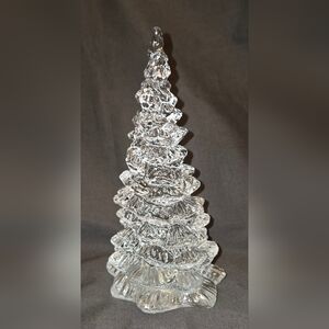 Vintage Crystal Clear Glass Tree Made in Taiwan 1970-80s